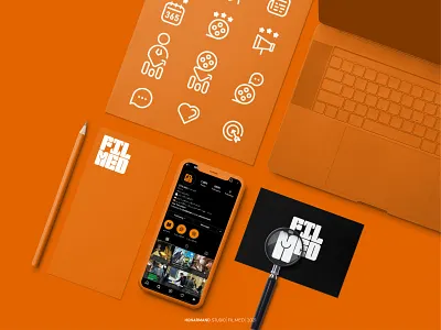 FILMED logo design app branding design filme icon logo logotype minimal orange social media typography ui