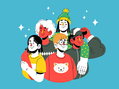 Friends flat flat design illustrators vector