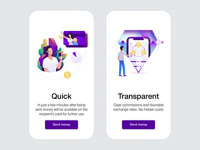 Illustrations for profee send cartoon finance illustration profee profee send profeesend tolstovbrand vector wallet