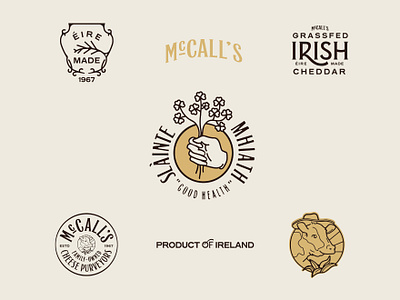 McCall's Irish Cheddar Exploration badge branding branding design cheese cream design graphic icon identity illustration ireland irish lettering logo logotype packaging retro type typography vector