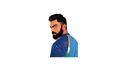 Virat Kohli Illustration art color creative cricket design digital digitalart dribbble illustration illustration art illustrator vector vectorart virat kohli wacom