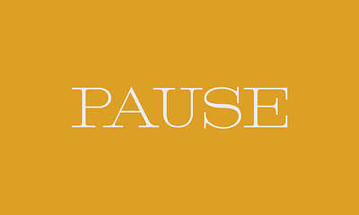 Pause for Living lettering type design typography