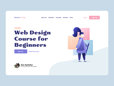 Service for online course concept concept art design landing landing page landing page design minimal ui ux