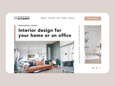 Landing page for an interion studio agency agency website concept concept art design landing landing page minimal ui ux