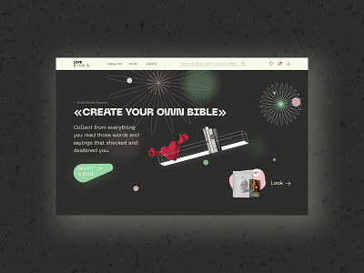 Book Shop home page book shop design home page home page design home page illustration minimal ui web design webdesign