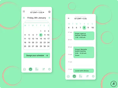 Calender UI 138 app calender calender design clean dailyui dailyuichallenge design figma font green minimal ui