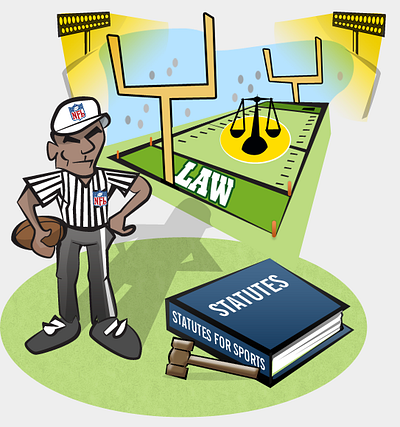 Sports Law Illustrations I hand drawn illustration online learning vector