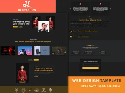 Model agency hire website design template 2020 design agency websites branding graphic design model website webdesign website yallow design