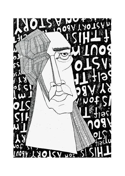 Faces #1 geometry hand drawn ink lineart portrait portrait art poster art typography