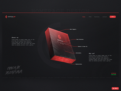 CriticalHit Homepage Revision design homepage landingpage webdesign