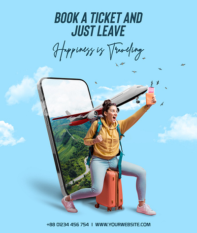 Social Media Travel Banner advertising brand design brand identity branding design facebook ads facebook banner graphic design instagram ad instagram banner instagram banner design instagram template social media advertising social media banner social media pack social media templates travel agency travel app travel banner traveling