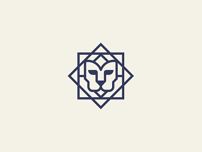 Lion in Lines animal idenity line art lion logo