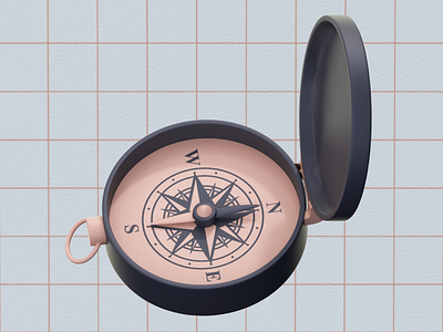 Compass Icon 3d 3d art 3d artist 3d modeling art branding c4d cinema4d compass design icon illustration modeling photoshop redshift render ui uidesign web website