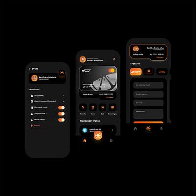 Mobile Banking App (Dark Mode) app app design design finance mobile app ui ui design uiux ux design wallet ui