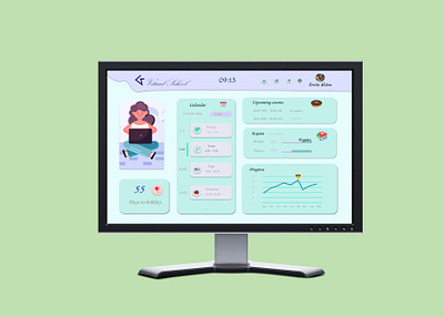 School e-office dashboard design dashboard ui desktop design online education online school uidesign user interface