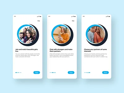 Dating App Onboarding chat chating chating app clean clean ui dailyui date dating app design design message message app minimal social app tinder ui design uiux valentine app