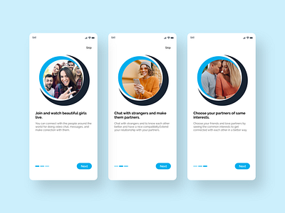 Dating App Onboarding chat chating chating app clean clean ui dailyui date dating app design design message message app minimal social app tinder ui design uiux valentine app