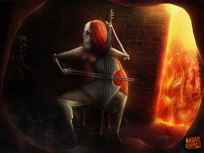 Cell'o'Death art cello death digitalart digitalillustration digitalpainting graphicart illustration skull