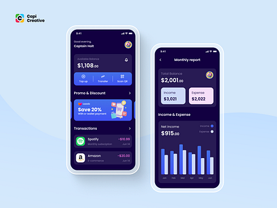 eWallet App UI Concept by Capi Product on Dribbble