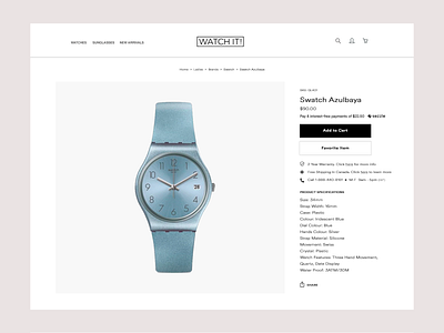 Watch E-commerce Product Page concept design ecommerce exploration interface minimal product page ui ux web webdesign website