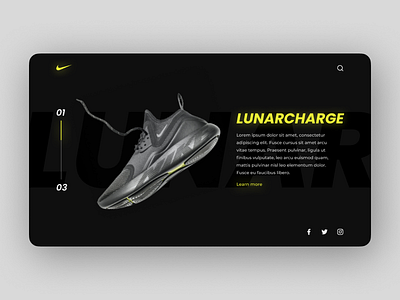 Nike LunarCharge Landing page design landing landing page landing page design landingpage web web design webdesign website website concept website design websites websiteui webui