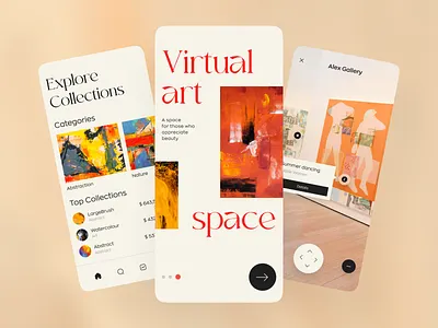 NFT Art Gallery Mobile App app app design design home screen interface interfacedesign ios ios app design ios user interface mobile mobile app mobile app screen ui user experience user interface ux