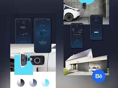 sonnenCharger | Presentation app behance blue car charger clean eco ecology electric global green hybrid minimal power renewable renewable energy tesla ui