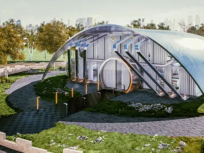 3D Architecture House Concept #02 3d c4d cinema4d design exterior exterior design exterior rendering render rendering twinmotion