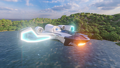 Sci-fi Spaceship aircraft plane render sci fi spaceship