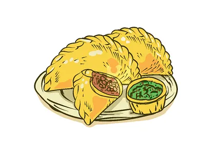 Empadanas design illustration logo restaurant vector