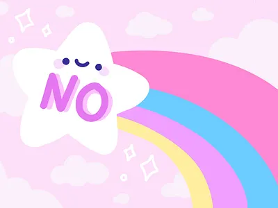 Boundaries cute happy illustration kawaii pastel rainbow self care sparkles star