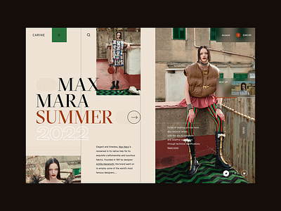 Carine fashion store - max mara summer campaign 22 v2 clean fashion layout modern typography ui ux