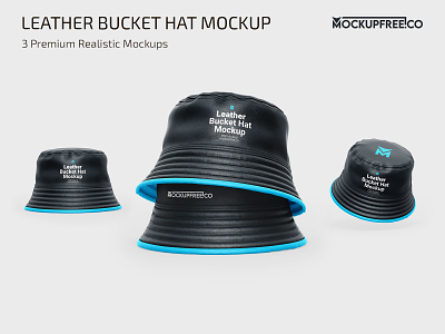 Leather Bucket Hat Mockup bucket design hat hats leather mock-up mockup mockups panama premium product psd