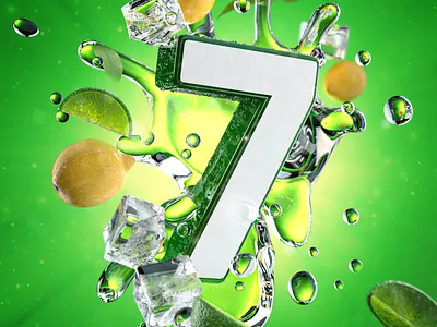 7 is for 7UP 36days 36daysoftype 36daysoftype08 3d 3d art 7up c4d cgi cinema4d illustration nft nftart product product render product rendering redshift redshift3d render soda typogaphy