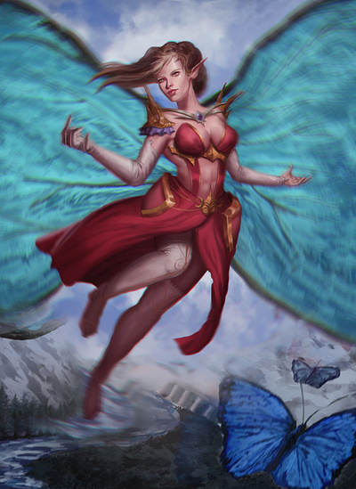 Fairy 2dart characterdesign creature digital painting digitalart fantasy illustration warrior