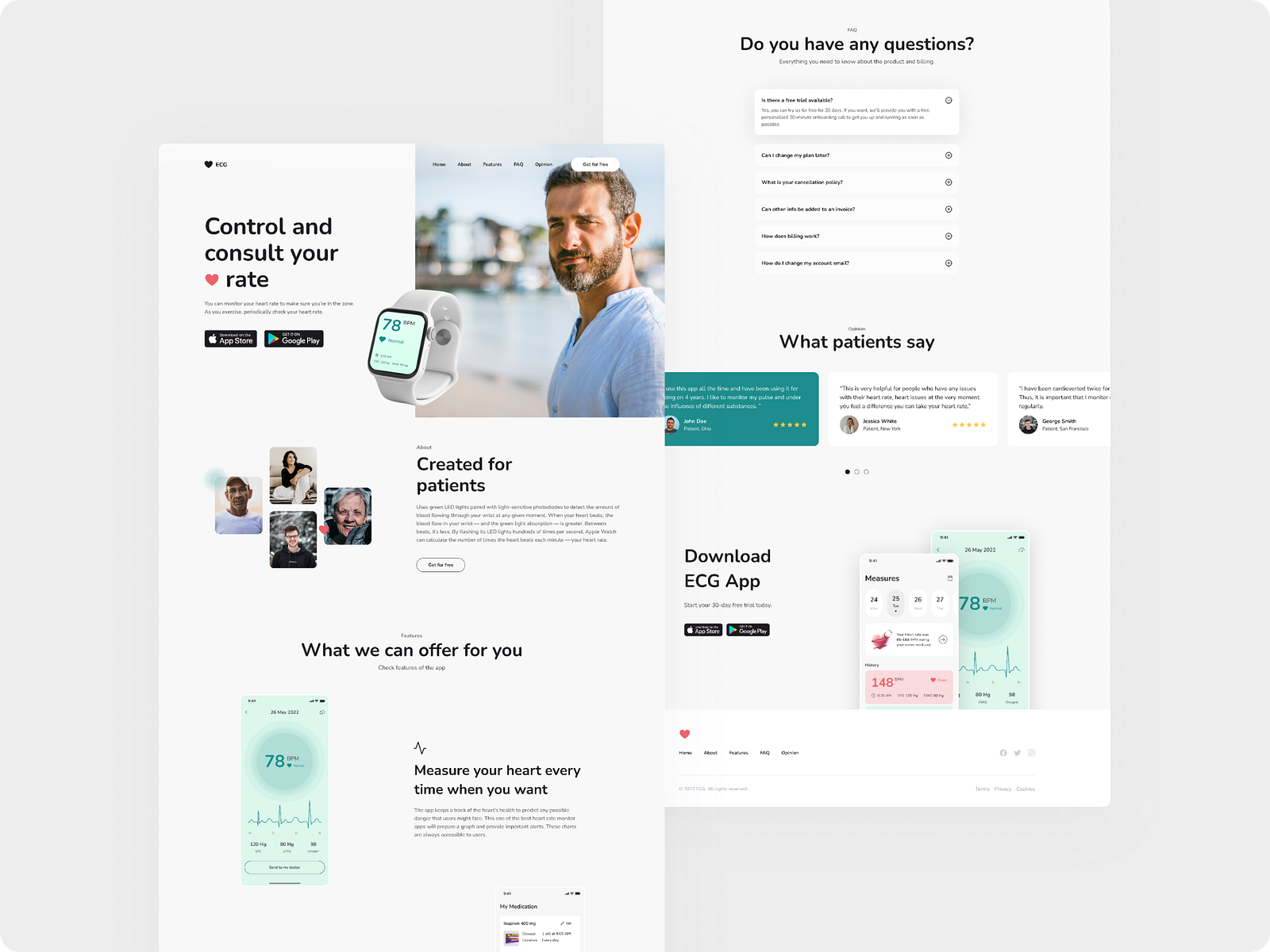 ECG - landing page concept by Olga Staromłyńska for Merixstudio on Dribbble