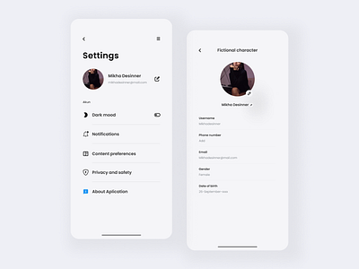 Settings page exploration agency app design brand business clean concept corporate design ecommerce minimal minimalist mobile mobile design profile service settings page settingspage ui uiux design ux