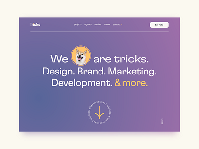 tricks Hero Header / Landingpage adobe xd agency agency website clean clean design dog header headline hero landingpage minimal modern tricks typography ui ui design ux ux design webdesign website