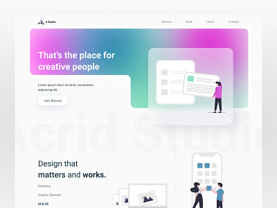 Acrid Studio agency website art article blog color colour concept creative creative design design illustraion minimal portfolio typography ui ux web web design website