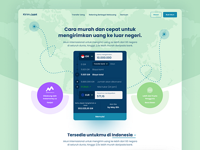 kirim.cuan | Simple Money-transfer Landing Page Exploration exploration finance landing page money money app product simple transfer transferwise ui ux