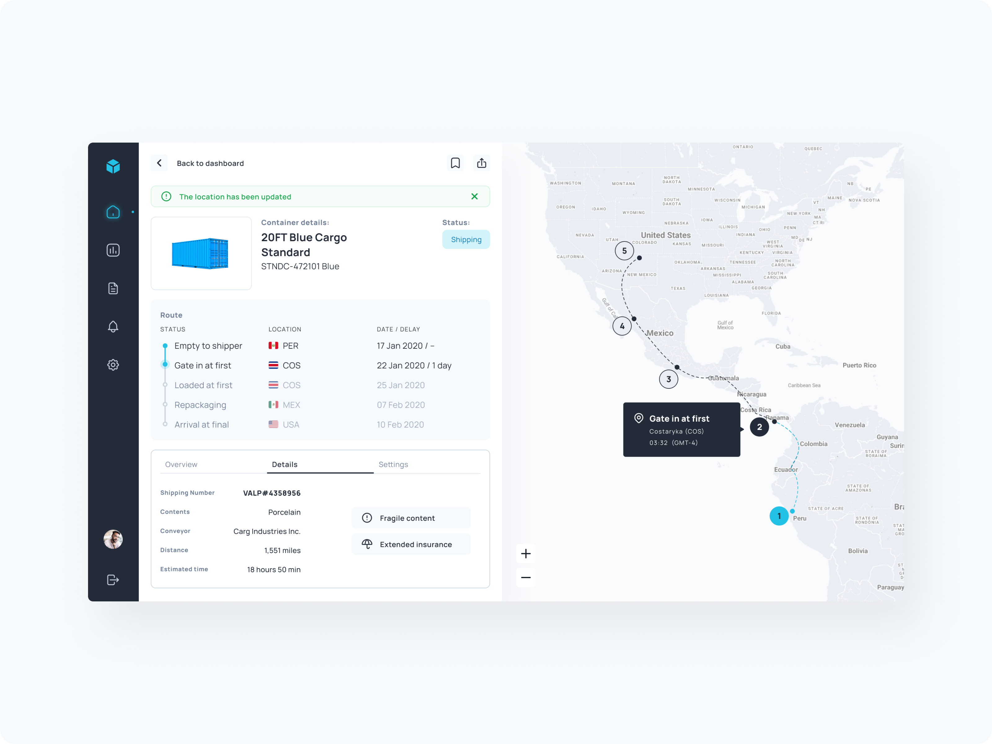 Example of Cargo - web app concept