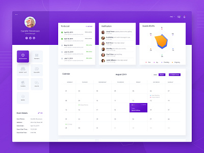 Event Management Dashboard clean creative dashboard data design event everyday management manager modern ui