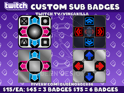 Custom Twitch Sub Badges badgedesign badges dance dance revolution ddr streamer sub badge artist sub badges subbadges twitch twitch artist twitch sub badges youtube youtube badges youtube sub badges