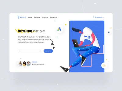 Getuniq Platform advertising css design designer frontend development html javascript minimal react ui ui design ux web development wordpress wordpress development