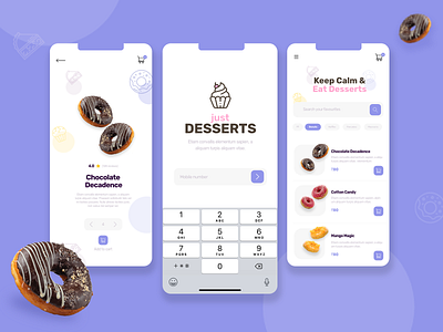 Just Desserts App ui design xd animation