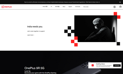 oneplus Home page branding design uiux ux