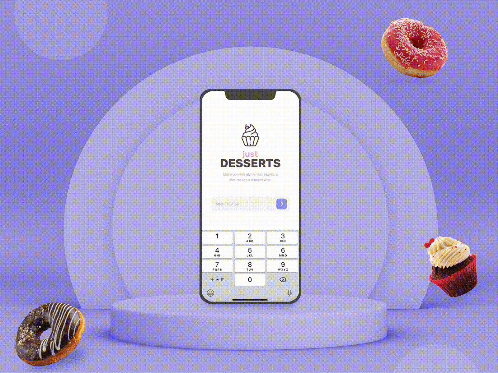 Just Dessert App ui design xd animation