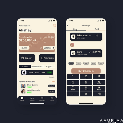 Trading - Finance App - Light Mode app crypto finance trading ui uidesign uidesigner uiinspiration ux uxdesign uxdesigner uxinspiration