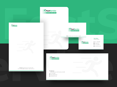 Fast Service Logo Branding Kit branding design flat icon interface logo minimal typography vector web