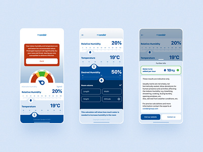 Humidity Checker 💧 Mobile app app application blue condair design figma light colors mobile ui uiux ux
